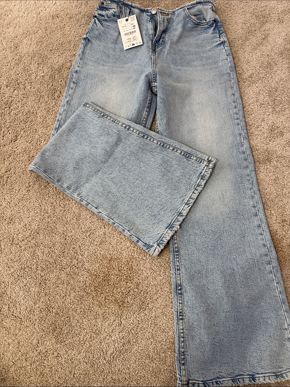 Zara Light Blue Wide-Leg Jeans